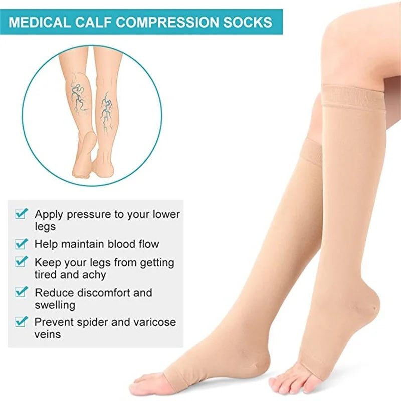 Compression Socks Medical Prevent Varicose Veins Toeless