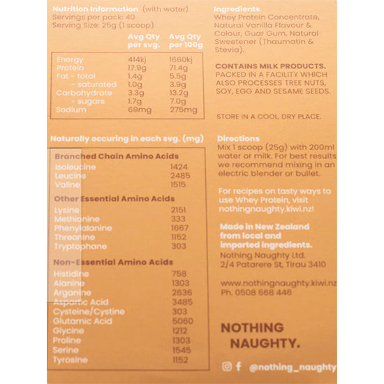 Nothing Naughty | NZ Whey Protein 1kg Jar