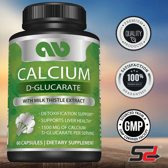 Calcium D-Glucarate supplements for liver support and detoxification -500mg per serving -60 capsules