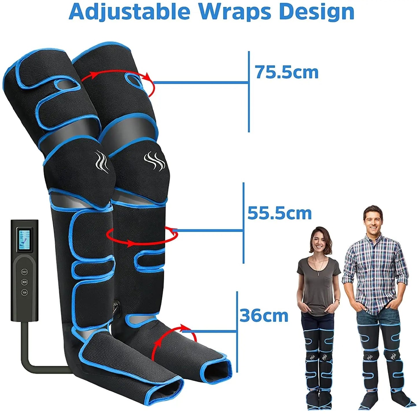 Foot air pressure leg massager promotes blood circulation, body massager, muscle relaxation, lymphatic drainage device 360°
