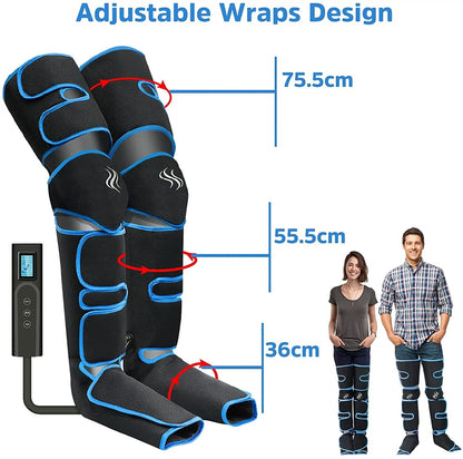Foot air pressure leg massager promotes blood circulation, body massager, muscle relaxation, lymphatic drainage device 360°
