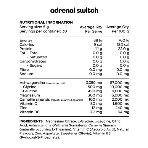 Switch Nutrition | Adrenal Switch Powder - Magnesium Support